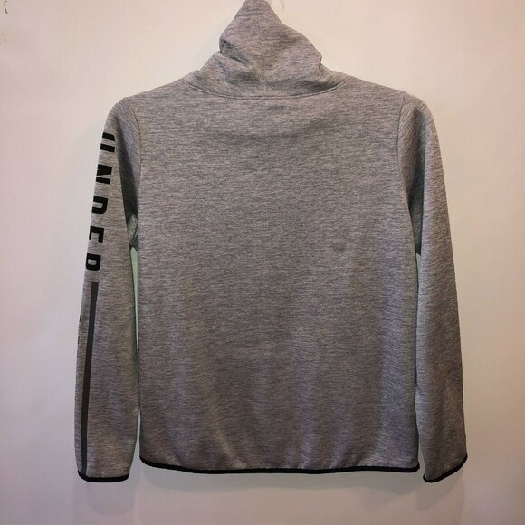 Under Armour Women Medium Gray Loose Fit Pullover Coldgear Sweatshirt Thumbholes - Picture 9 of 11